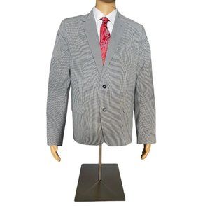 Mr. Turk Men's Blazer Sport Coat Cotton Blue Brown Check Size 44R‎